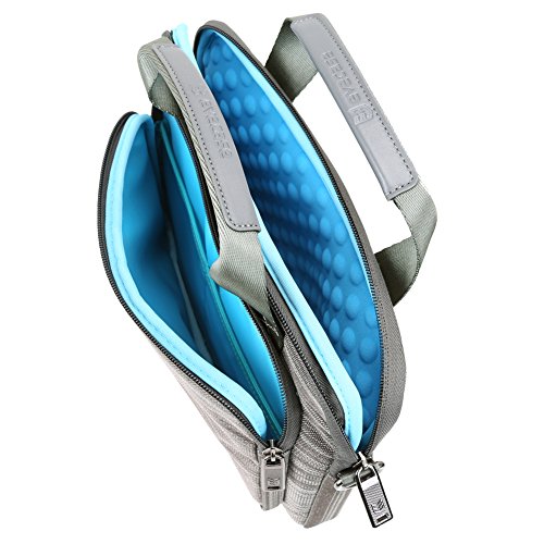 Laptophülle 10,1″, Evecase Universal Neoprene Gepolsterte Notebook Briefcase Laptop Schutzhülle mit Anzug-Gewebe / Ablösbaren Träger / Handgriff / Frontfach / Zubehörfächer 10.1 Zoll – Grau M - 4