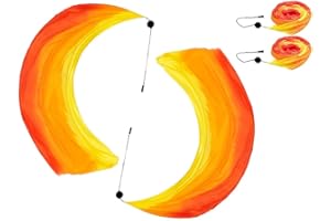 Hitopin 2 Sets Belly Dance Colorful Veil Poi Silk Poi Throwing Balls Poi Throwing Balls Scarf Poi Streamer with Poi Balls Belly Dance Ball For Belly Dance Performance, For Parties Dances Performances