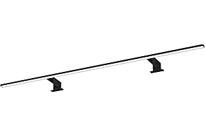 ‎KALB MATERIAL FÜR MÖBEL kalb | Spectraline LED Badezimmerleuchte 120cm IP44 Spiegelleuchte 18W feuchtraumgeeignet 230V direkt anschließbar 3-in-1 Montage für Spiegel Spiegelschrank Wandmontage (Schwarz - warmweiß)