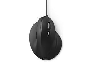 ‎HAMA Hama ergonomische Maus (Vertikale Maus kabelgebunden für Rechtshänder, 3 Geschwindigkeitsstufen bis 1800dpi, gegen Tennisarm, Mausarm, RSI-Syndrom) schwarz
