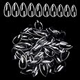 CHIROGRAPHY 100PCS Short Mountain Peak False Nail Tips, 10 Sizes, Full Cover Acrylic Nail Tips, Manicure UV Gel Polish Fake Nails, Artificial Finger Nail Tips for Salon & DIY Nail Art Design - Clear