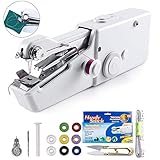 Fnova Portable Machine à Coudre De Poche, Mini Machine à Coudre électrique Portable sans Fil pour la Maison ou Le Voyage de débutants Enfants cousant, Denim en Cuir Tissu réparation Rapide Facile