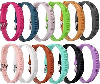 Greatfine Remplacement de Silicone Strap Bandes Wristband Bracelet pour Fitbit Flex 2 Fitness Band avec Boucle en Métal Tracker Activité Accessoires (No Tracker) (12Pcs)
