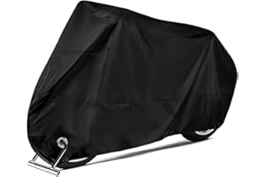 OVERWIND Telo Coprimoto 190T Impermeabile Universale per Esterno Resistente a Acqua, Polvere, Pioggia, Vento Copertura Antifurto Copertura per Moto Motorino Motocicletta Scooter (XXL) (Nero)
