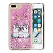 Produktbild HopMore Glitzer Silikon Handy Hülle für iPhone 7 Plus/iPhone 8 Plus Hülle 3D Flüssig Transparent Muster Kreativ Lustig Schutzhülle Durchsichtig Handyhülle Stoßfest Silikonhülle Case - Einhorn Familie