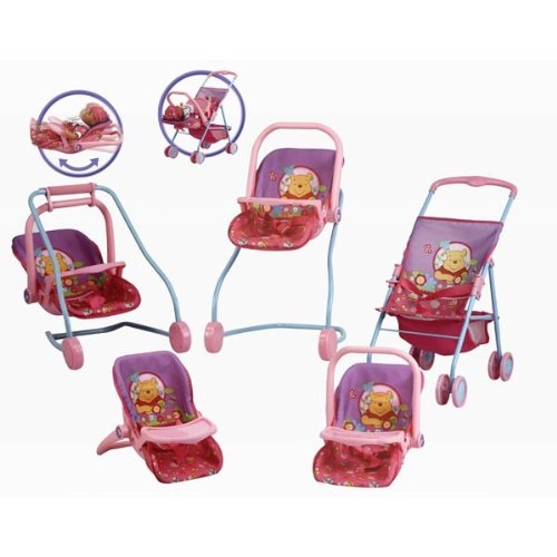 Preisvergleich Produktbild Puppenset Puppenwagen Disney Winnie Pooh 7in1 Hauck Puppe