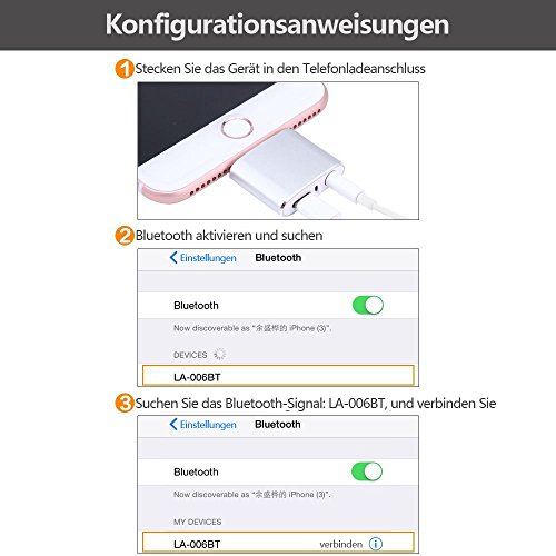 ATETION [ Supporting control music and call volume ] 2 in 1 Lightning to 3.5mm Aux Adapter for iPhone 7 / 7 Plus, Earphones Jack Cable Audio Adapter and Lightning to Charger (Silver)