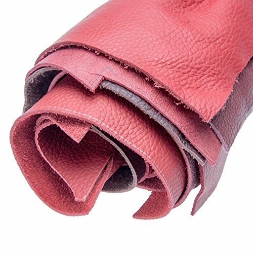 Lederstücke mittel 1kg rot, verschiedene Farbtöne alle Stücke mind. DIN A4 von Langlauf Schuhbedarf ® - 2