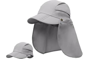 Magracy Mens Womens Outdoor Wide Brim Sun Cap Mesh UPF50+ Neck Flap Hat Fishing Hats