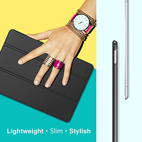 MoKo Hülle für iPad Pro 10.5 Zoll 2017 – PU Leder Tasche Schutzhülle Schale Smart Case mit Translucent Rücken Deckel, mit Auto Schlaf / Wach Funktion und Stanfunktion für Apple iPad Pro 10.5 Tablet, Schwarz - 6