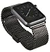 Produktbild Apple Watch, Apple Watch 2 Edelstahl Armband Milanaise Uhrenband mit hochwertigem Adapter Uhren Connector Uhrenadapter Metallschließe Stainless Steel Erstatzband Klapp Faltschließe 38 mm Basic / Sport / Edition - in schwarz von OKCS