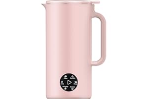 WANXIAO Multifunction Soymilk Maker 350mL Juicer Soy Milk Machine with Stainless Steel and Blade Multi Cooker Mixer for Rice Cereal Boiling Water Baby Food, Pink, UK Plug