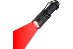 LIAISIMI Rot licht Taschenlampe, 3 Modi Taktische Helle leistungsstarke rote LED Taschenlampe, rote Taschenlampe, zoombar, tragbar, wasserdicht LED-Taschenlampe,Handheld Rotlicht (1, Red)