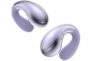 EUQQ Auriculares Deportivos Bluetooth 5.4 - Ultra Open-Ear con Clip Inalámbricos Auriculares, 48H de Reproducción con Caja de Carga LED - Púrpura Galvánica