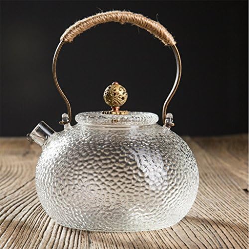 Handmade Kettle Glass Teapot Resistant To High Temperature Cold Kettle Health Pot 600ml, WYQLZ high quality teapot (Color : Bronze)
