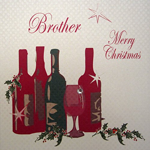 Brother tarjeta hecha a mano inclusión merry christmas-de-vino