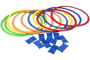 GHZSTE Dziecięcy zestaw pierścieni sportowych, 10 pierścieni, 10 klamer, zwiększona ruchliwość, pierścienie outdoorowe, zabawka, M, 28 cm, zestaw dla dzieci, 10 pierścieni, 10 sprzączek, podwyższone