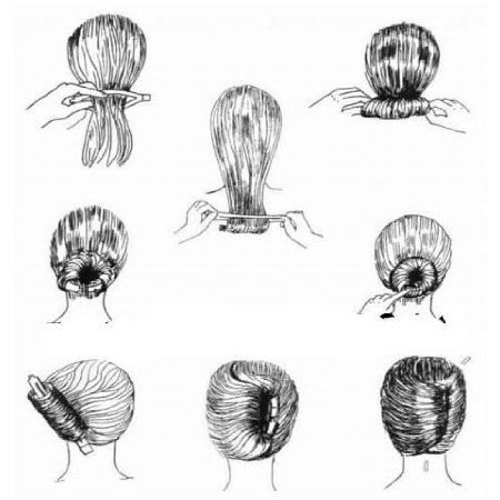 SODIAL(WZ.) Magischer Kauz-Halter Haarknoten Schwamm Frisur Macher