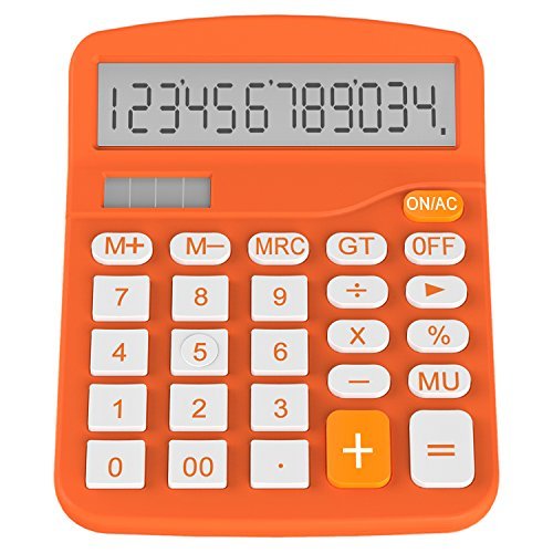 Helect H1001A- Calculadora Básica, Energía Solar, Naranja