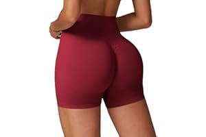 Qmttoae Seamless 4.5" Scrunch Butt Lifting Gym Shorts for Women Booty Workout Shorts Tummy Control Cycling Yoga