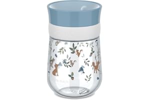 Mepal - Gobelet d'Apprentissage 360° Mio Little Dutch - Étanche - Bord à 360° pour boire de tous les côtés - Se scelle automatiquement lorsque l'enfant cesse de boire - 300 ml - Forest Friends