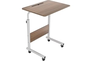 soges Table Ordinateur Portable à roulettes Support Tablette 60 x 40cm Table Appoint pour Ordinateur Portable au Bord du Lit, du Canapé