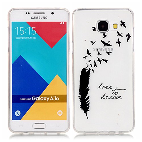 Beiuns Carcasa de TPU y silicona para Samsung Galaxy A3   A3 Duos  4 7 pulgadas 2016  Funda - N185 Sue  o de la pluma  no para Samsung Galaxy A3 2015 