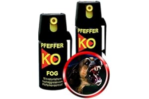 KLEVER 2X Pfefferspray KO-Fog je 40ml Tierabwehrspray Verteidigungsspray