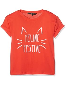 New Look Feline Festive Crop, Maglietta Bambina