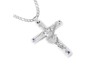AFSTALR Croix Johnny Hallyday Pendentif Collier Chaîne Johnny Guitare Rocker Signature Métal Argenté Femme Homme Cadeau