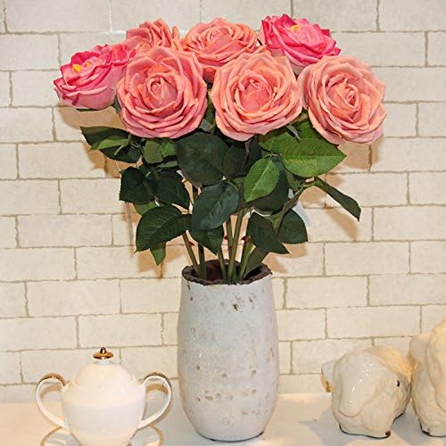 HUAYIFANG Emulate The Feeling Rose Emulation Feel Rose Home Cut Flowers Are Flowers Plastic Flowers Flowers Light Flesh