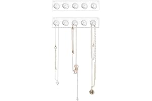 XKSOCT 1 Stück Halsketten Aufhänger,zum Aufhängen mit 12 diamantförmigen Haken,Acryl Halskettenhalter,Wandmontage,Schmuck-Organizer,Schmuck Aufhänger für Halskette,Geschenk für Mädchen und Frauen