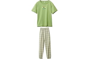 amropi Niña Verano Chándales Camiseta de Manga Corta y Pantalones 2 Piezas Conjunto de Ropa para 3-12 años