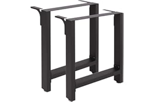 ‎WILTEC Wiltec Tischbeine aus Stahl 2er Set 60x72cm Vierkantrohre in schwarz pulverbeschichtet Tischkufen Tischgestell Tischuntergestell