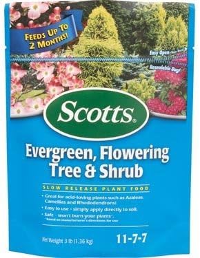 Scotts Evergreen , Tree & Shrub Food 11-7-7 Granules Continuous Release 3 Lb.