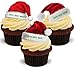 Produktbild Weihnachtsmütze Mix HoHoHo - 12 essbare hochwertige stehende Waffeln Karte Kuchen Toppers Dekorationen, Santa Hat Mix HoHoHo - 12 Edible Stand Up Premium Wafer Card Cake Toppers Decorations