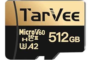 TarVee Micro SD Card 512GB, High Speed Memory Card with SD Card Adapter Included, Durable TF Card, Up to 45MB/s Write, Full-HD and 4K UHD, 2 in 1 Design