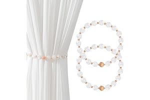 EIROVYA EIR Lote de 2 Alzapaños Magnéticos Cortinas,Abrazaderas Cortinas,Recoge Cortinas,Abrazaderas Magnética Cortina Clip,Sujeta Cortinas Decorativos,Decorados con Perlas
