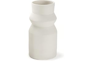 LIVLIG53 LIVLIG Jarrón Hecho a Mano Blanco de Cerámica - Decorativo para Flores Secas, Decoración de Mesa o Suelo - Altura: 25 cm