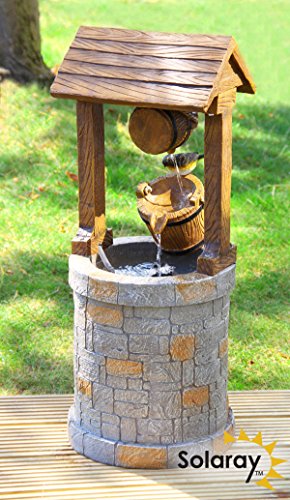 Solaray Solarbrunnen Solarbetriebener Gartenbrunnen Wunschbrunnen, Mehrfarbig, 74cm x 31,5cm