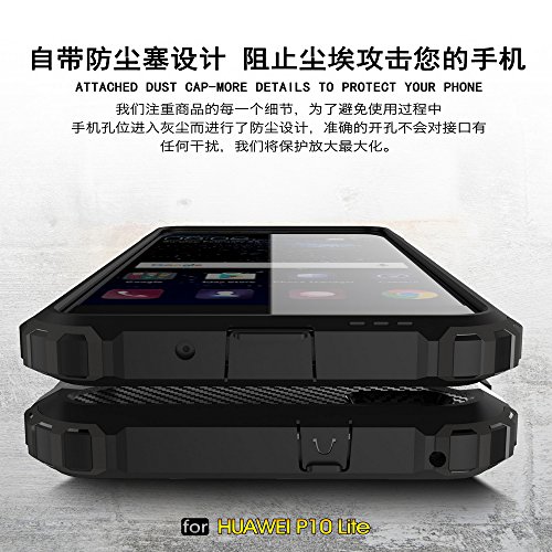 Fundas Huawei P10 lite Nova lite XINYUNEW TPU PC  Regalo Cristal Vidrio Templado  Premium Armadura H  brido caja de la armadura para el tel  fono Silicona Carcasa Case Funda para Huawei P10 lite Nova lite Oro