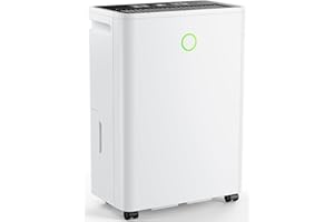 AETHERIUM Deumidificatore Casa Muffa 12L/24H, Deumidificatore Portatile e Silenzioso per Camera da Letto, Bagno, Armadio, Controllo Umidità Automatico, Funzione Asciugabiancheria, Timer 24H, Scarico Continuo