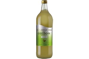 Kombucha Natural Onflow, Té Kombucha Sin Azúcar, Sabor Té Verde, Kit 4 Botellas x 1L