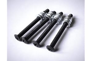 NECTITE Bolt-On Neck Guitar Machine viti e inserti per Strat, Tele e Bass (M5-40 mm, Black)