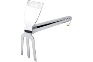 LANYOTA Gardening Rakes Shovel,Digging Hoe Garden Tools 2 in 1 Hoe and Rake,Heavy Duty Stainless Steel Vegetable Flower Planting Digging Gadget