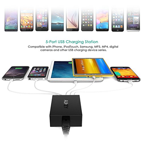 AUKEY Cargador USB 5 Puertos 50W 10A con Tecnolog a AiPower Una Corriente M xima de 2 4A para iPhone iPad Air Pro HTC LG y m s reviews AUKEY Cargador USB 5 Puertos 50W 10A con Tecnolog a AiPower Una Corriente M xima de 2 4A para iPhone iPad Air Pro HTC LG y m s