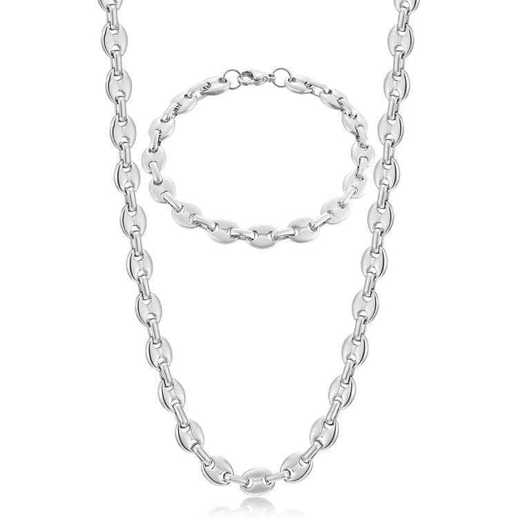 Bracelet Collier - TEVISE - Maille Grain De Café - Acier Inoxydable 316L - Couleur D'or
