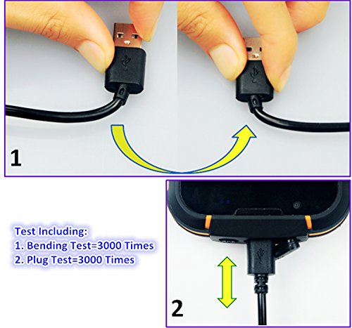 NIUBEE Micro USB Kabel Pack-2 Power Line 1M+1.5M Perfektes Ladekabel für Rugged handy OutDoor Android Phone - 6