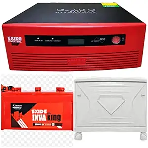 Exide Technologies IB 1500 + EXIDE 850 VA Digital Inverter + Trolley, Red