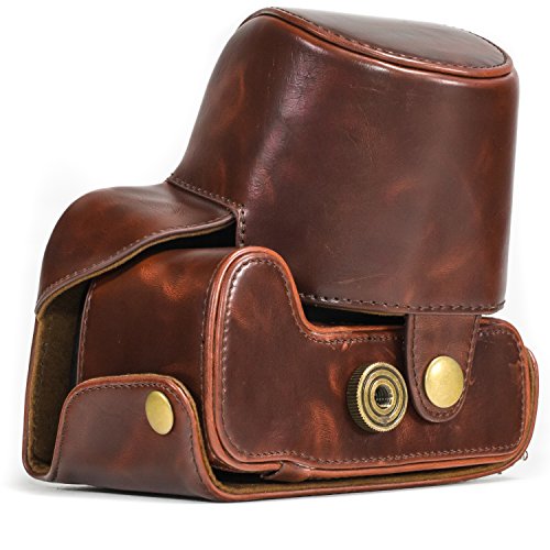 MegaGear Etui souple en cuir pour  Housse pour Canon PowerShot SX50 HS  Brun Fonc   